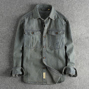 WISEMERE™ | Striped Denim Shirt