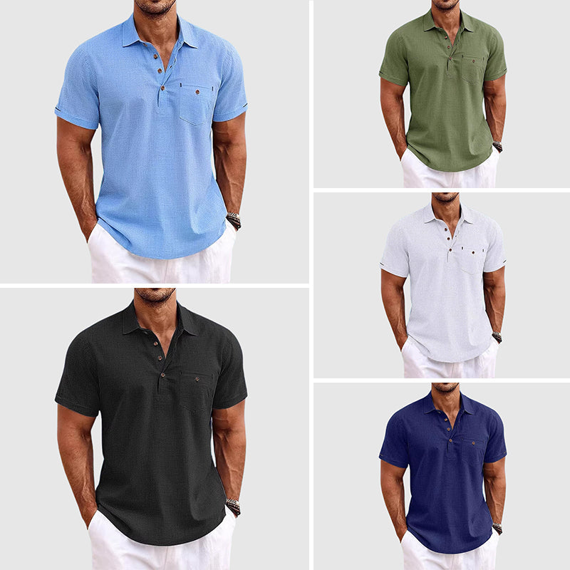 WISEMERE™ | Men's Linen Polo Shirt
