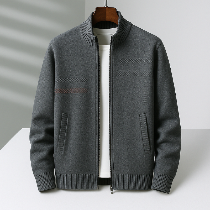 WISEMERE | ZIP-UP KNIT JACKET FOR MEN