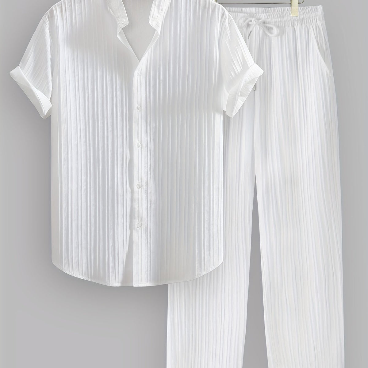 WISEMERE™ | Men's Ribbed Fabric Co-Ord Set