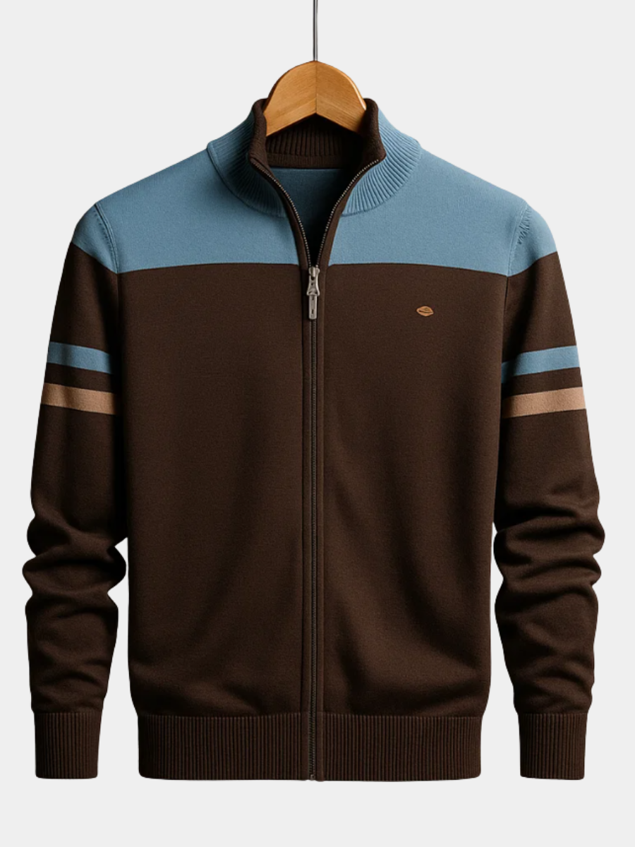 WISEMERE | COLORBLOCK HOODIE WITH ZIP FOR MEN