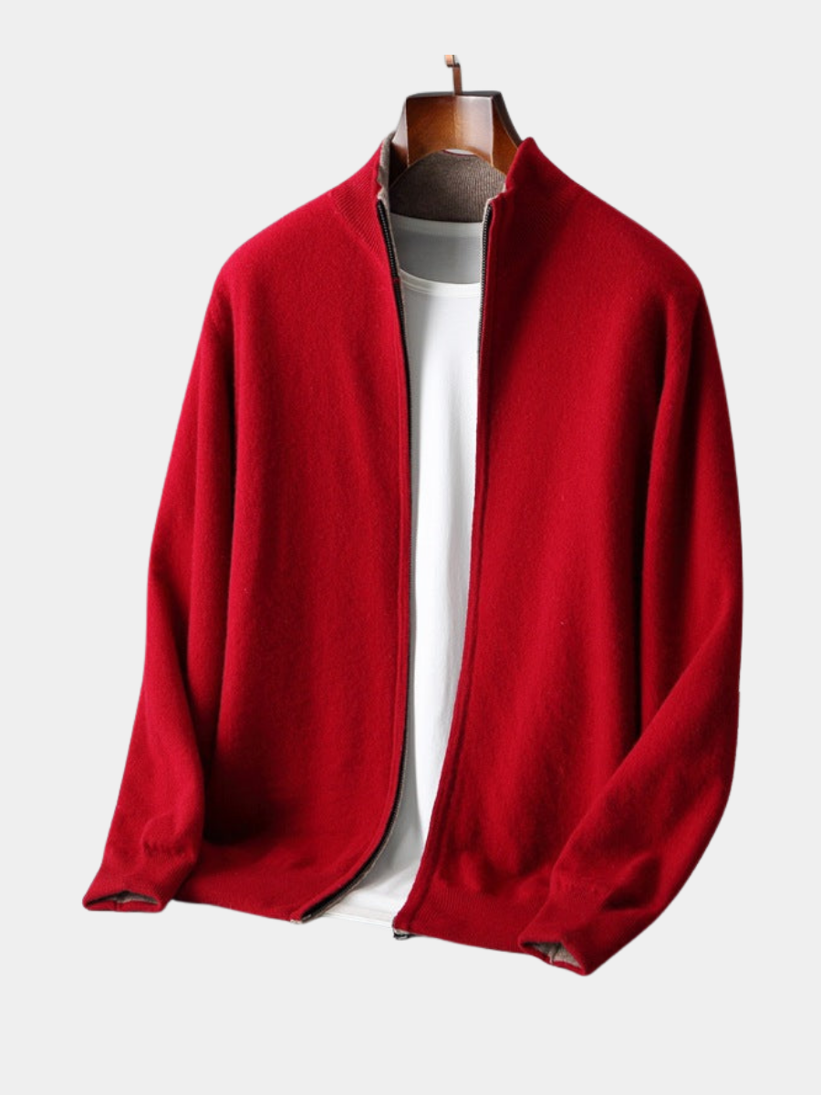 WISEMERE | ZIPPERED KNIT CARDIGAN FOR MEN