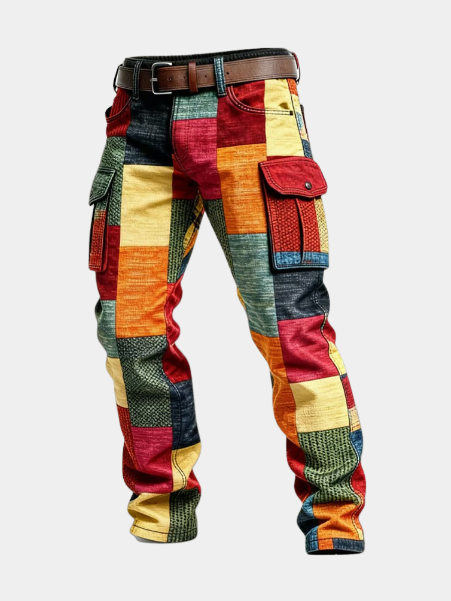 WISEMERE | PATCHWORK CARGO PANTS FOR MEN