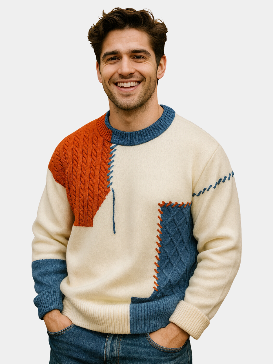 WISEMERE | MEN'S PATCHWORK SWEATER