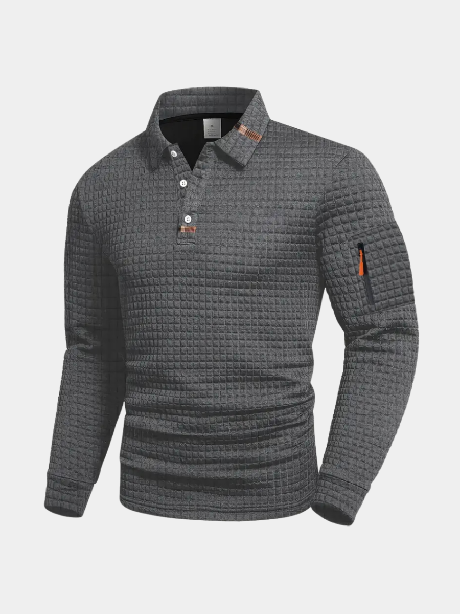 WISEMERE | LONG SLEEVE TEXTURED POLO
