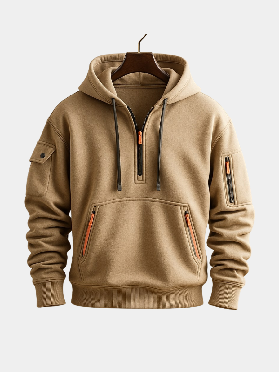 WISEMERE | HALF-ZIP FLEECE HOODIE FOR MEN