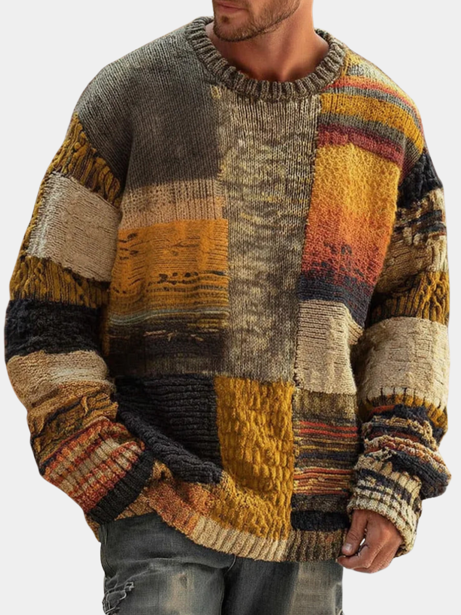 WISEMERE | ABSTRACT KNIT SWEATER FOR MEN
