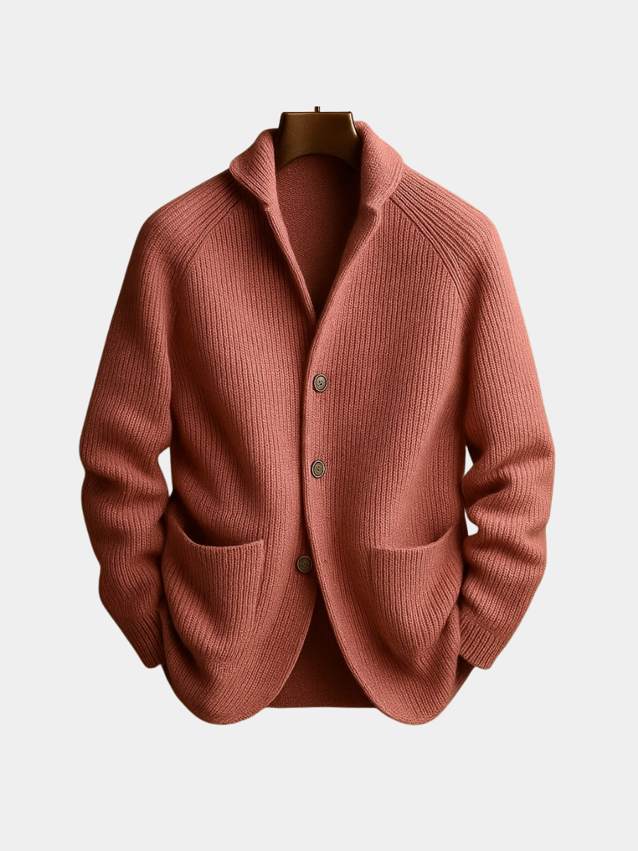 WISEMERE | RIBBED WOOL CARDIGAN FOR MEN