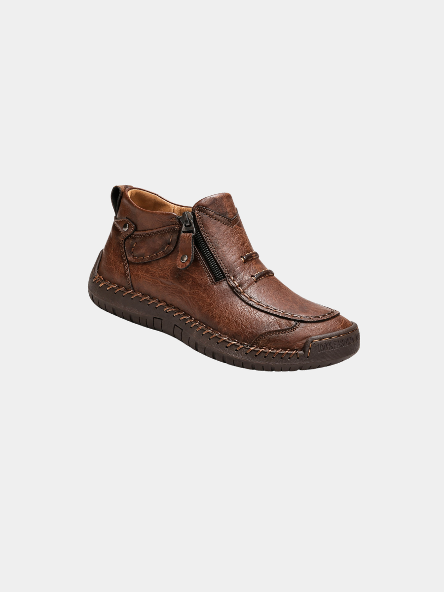 WISEMERE™ | Men's Hand-Stitched Leather Zip Boots