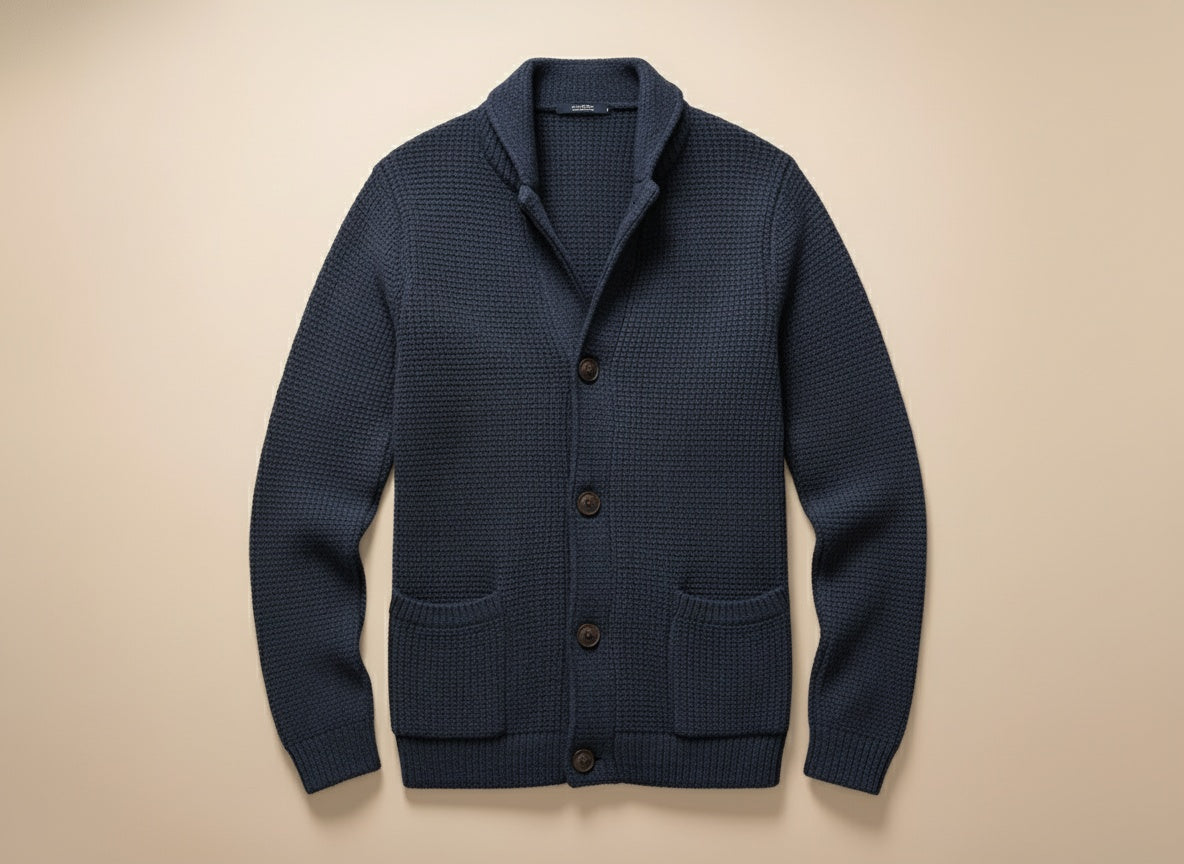 WISEMERE™ | Men's Wool-Blend Button Cardigan