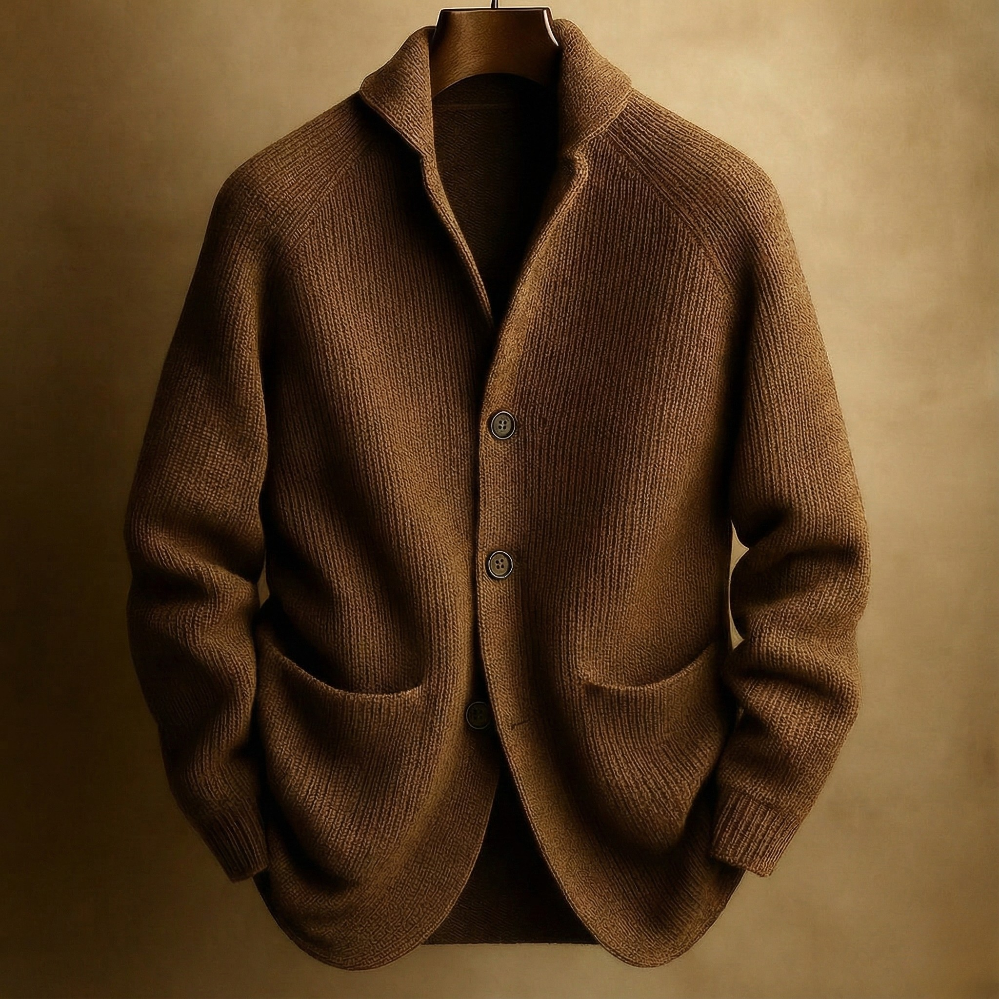 WISEMERE | RIBBED WOOL CARDIGAN FOR MEN