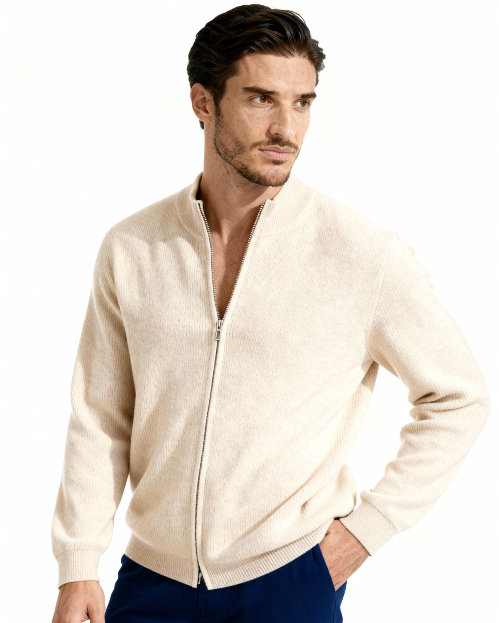 WISEMERE | CASHMERE ZIP-UP SWEATER