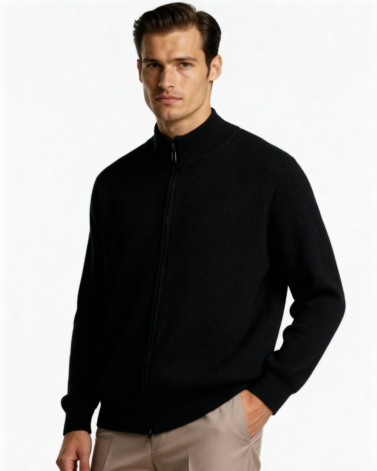 WISEMERE | CASHMERE ZIP-UP SWEATER