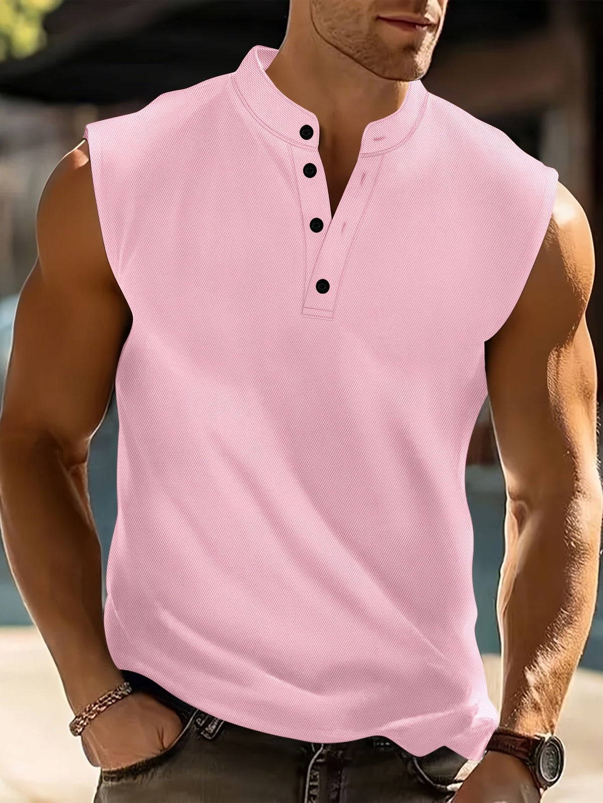 WISEMERE™ | Men's Sleeveless Knit Button-Up