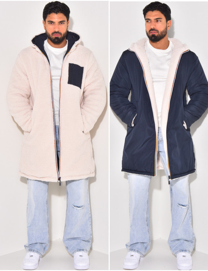 WISEMERE | LONG WARM REVERSIBLE COAT FOR MEN