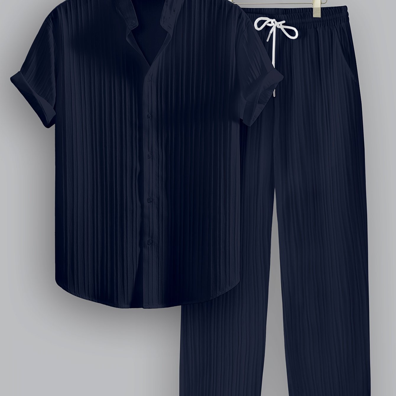 WISEMERE™ | Men's Ribbed Fabric Co-Ord Set