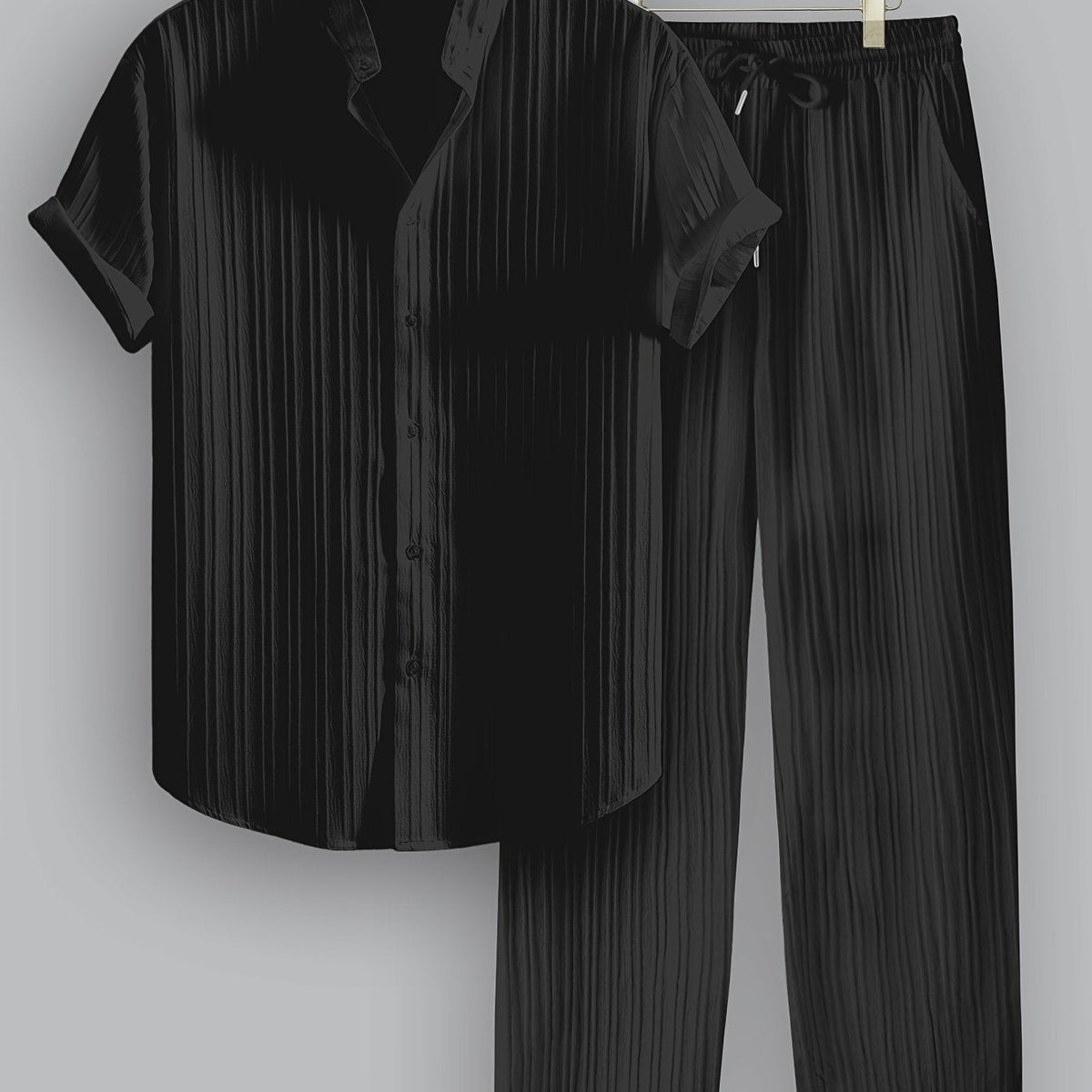 WISEMERE™ | Men's Ribbed Fabric Co-Ord Set