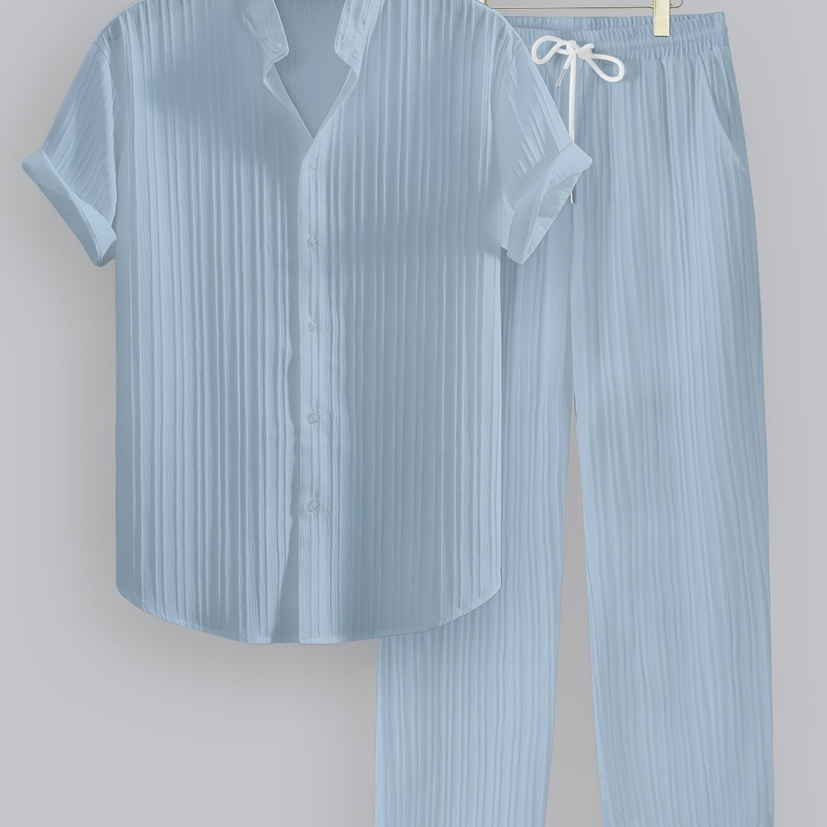 WISEMERE™ | Men's Ribbed Fabric Co-Ord Set