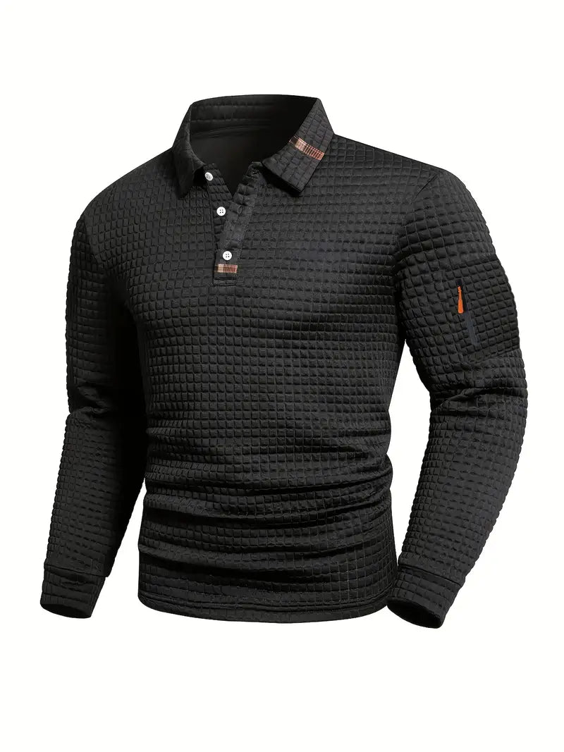 WISEMERE | LONG SLEEVE TEXTURED POLO