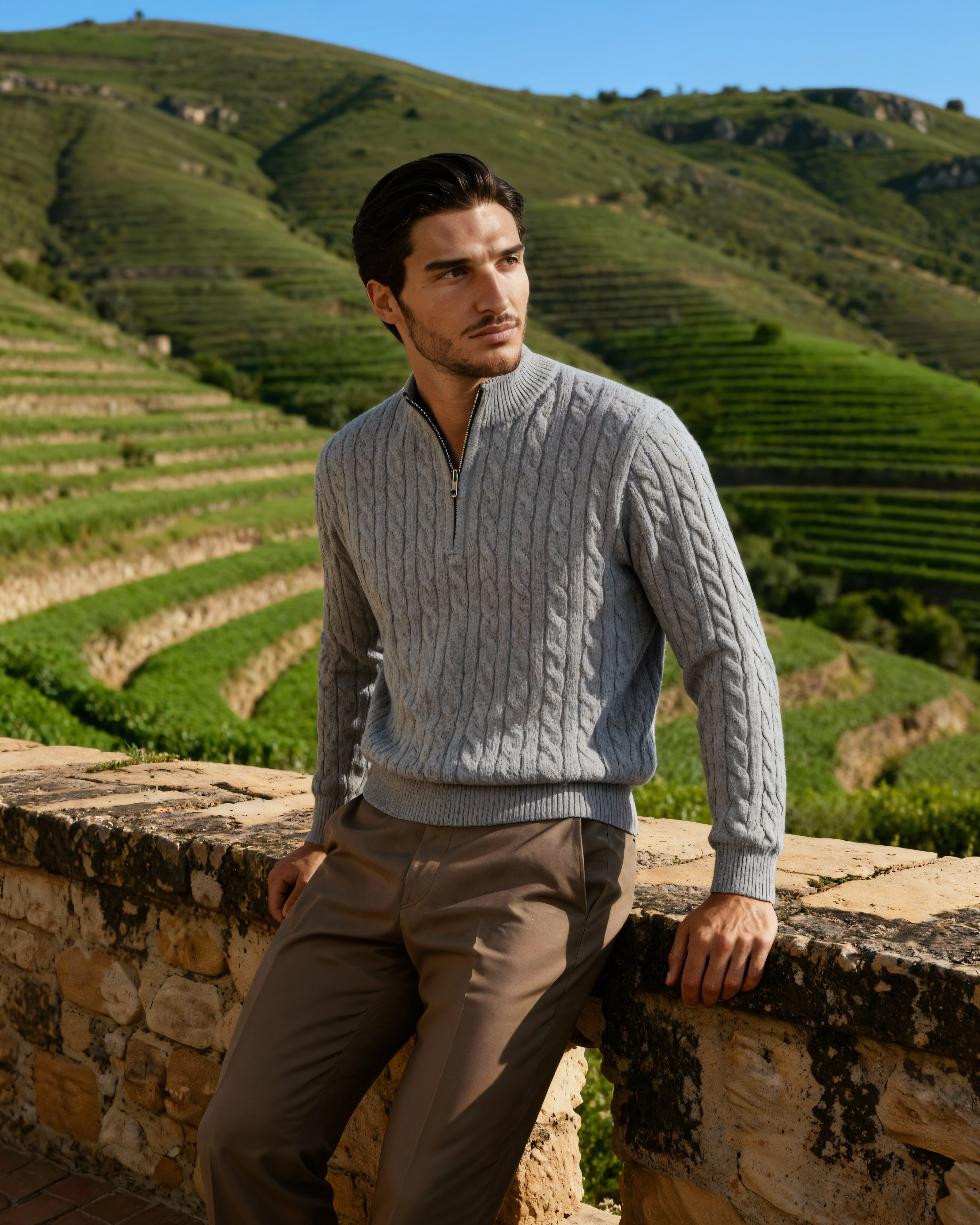 WISEMERE | CASHMERE WOVEN HALF ZIP