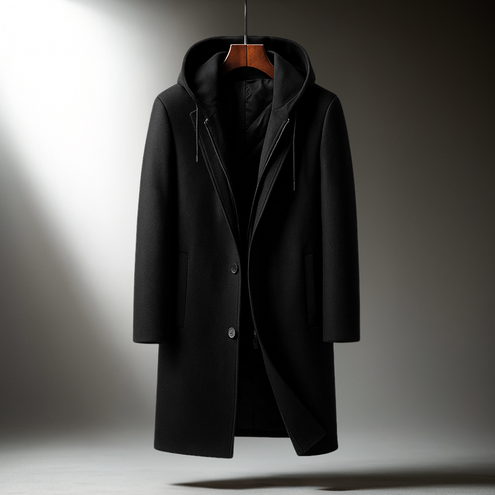 WISEMERE | WOOL HOODED COAT FOR MEN