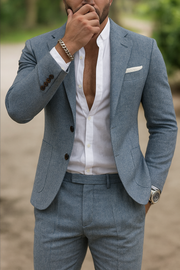 WISEMERE™ | Men's Linen-Look Slim Suit