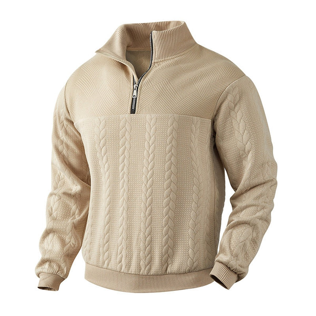WISEMERE™ | Cable-Knit Quarter-Zip Pullover Sweater