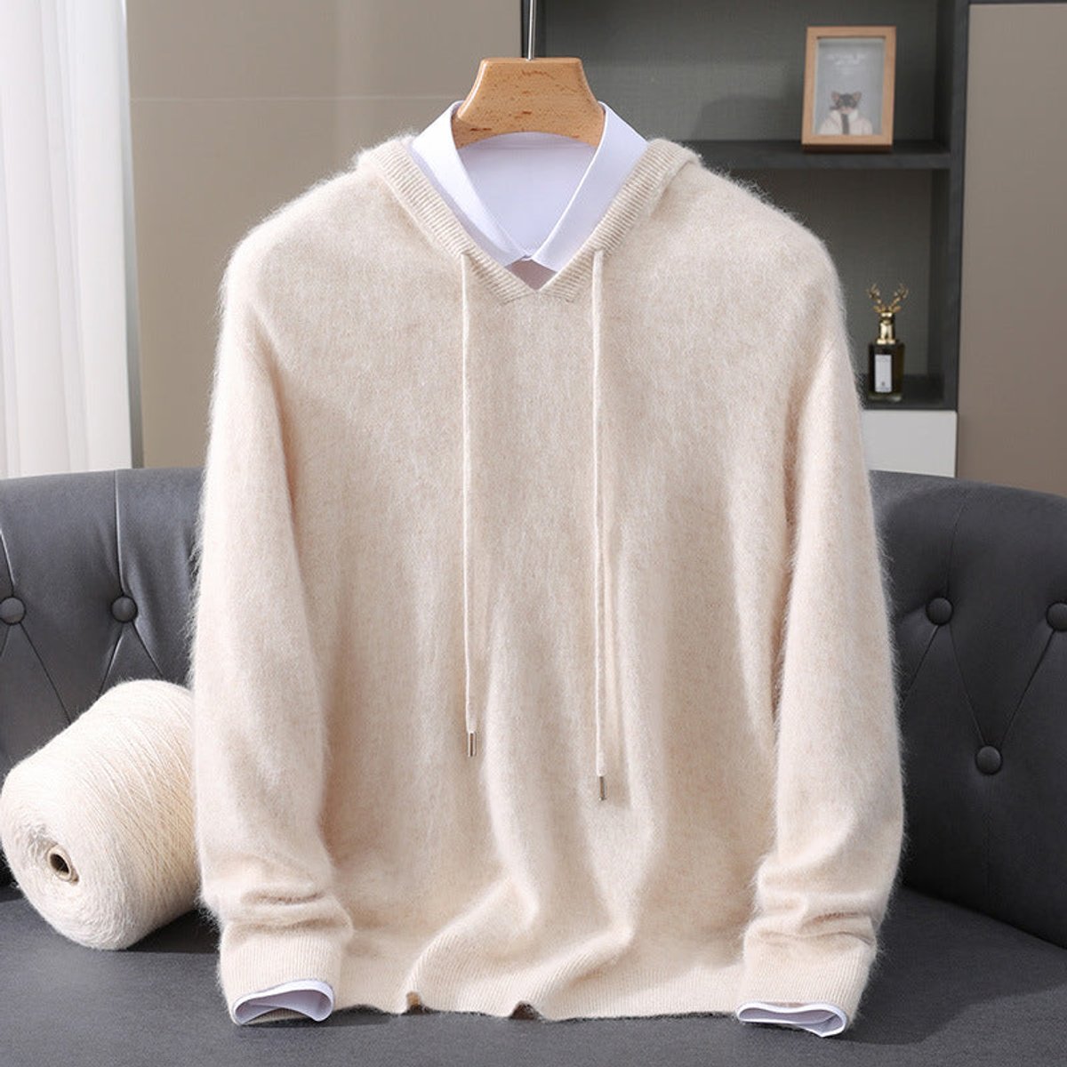 WISEMERE™ | Cashmere Hooded Pullover Sweater Soft Knit Hoodie