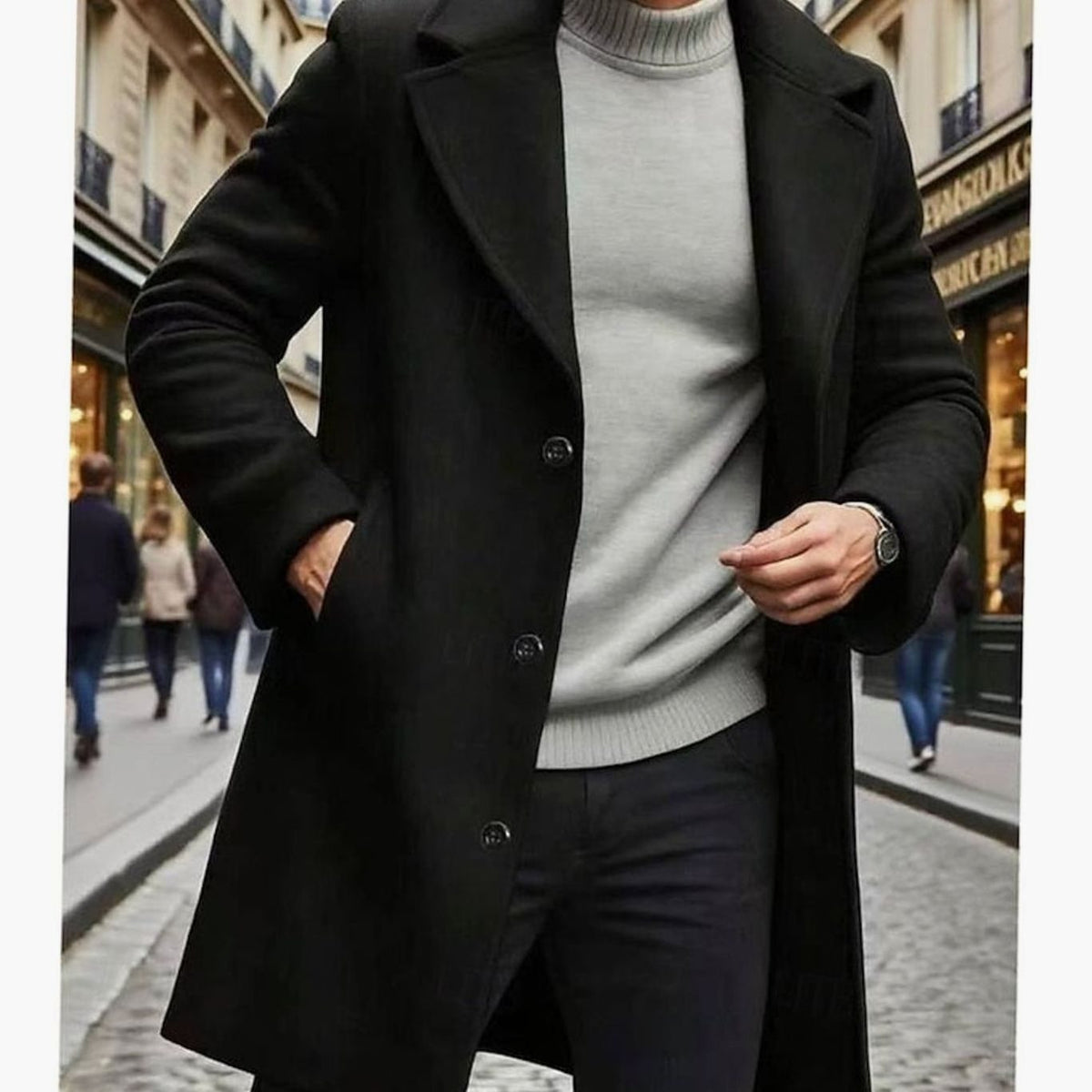 WISEMERE™ | Classic Long Wool Coat Single-Breasted Overcoat