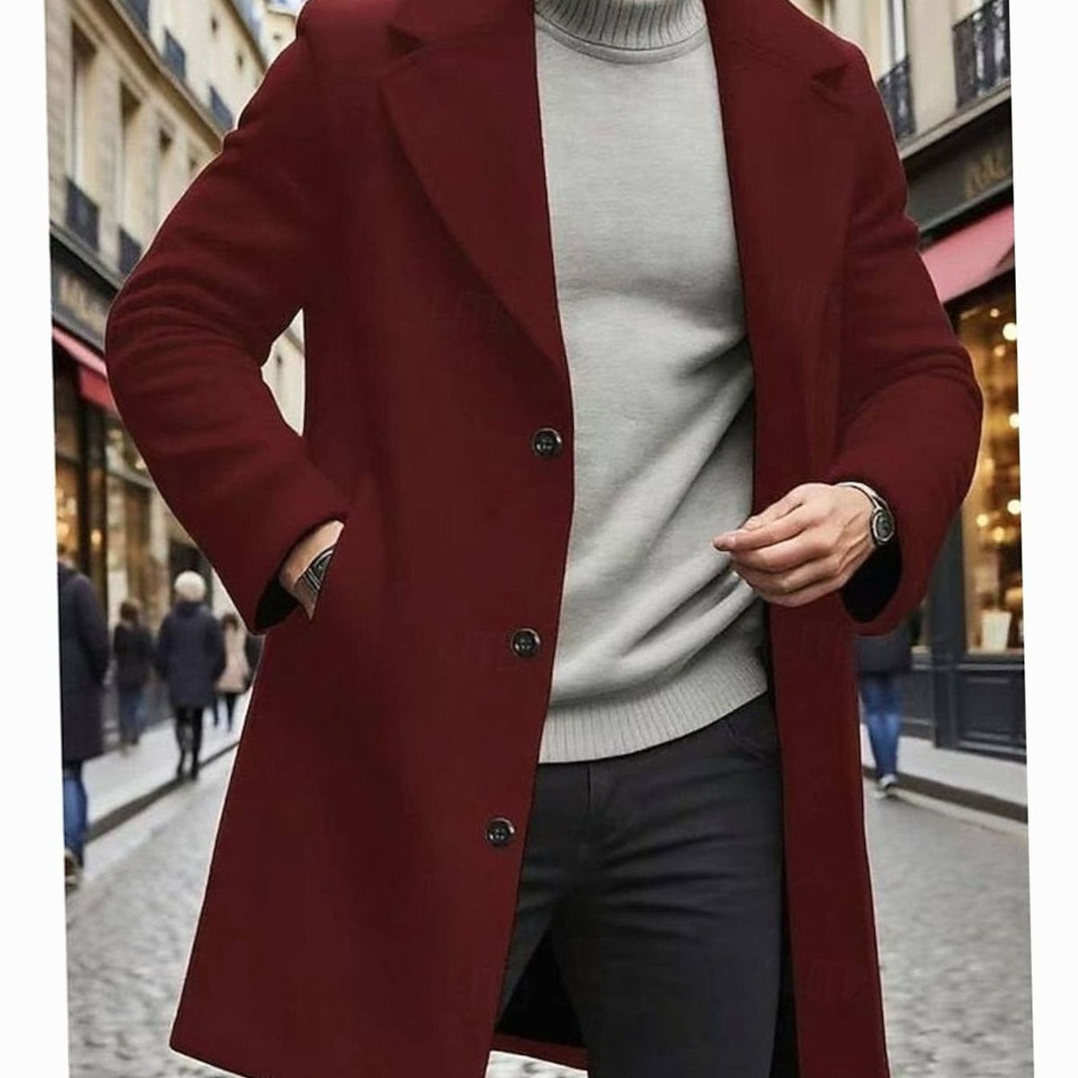 WISEMERE™ | Classic Long Wool Coat Single-Breasted Overcoat