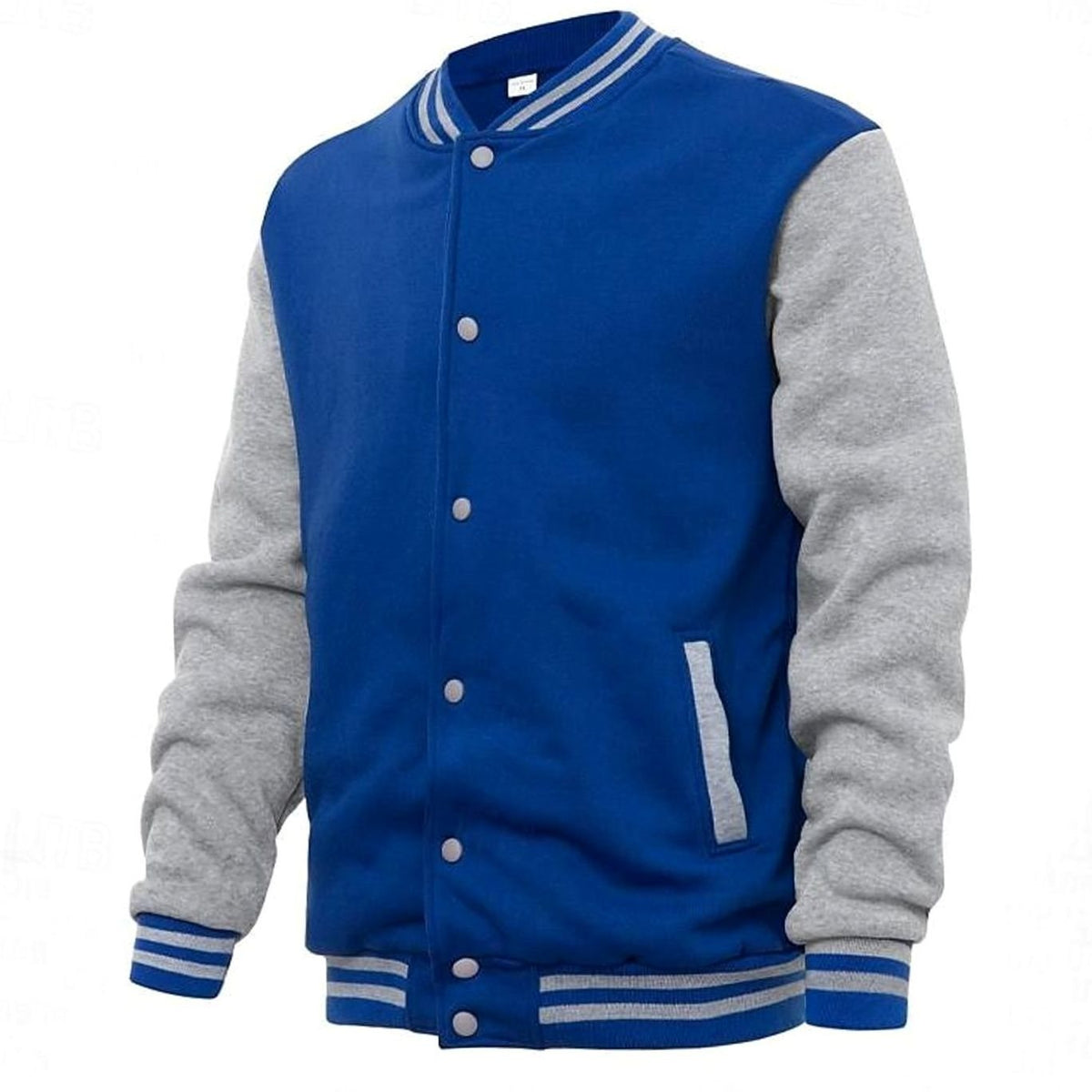 WISEMERE™ | Classic Varsity Bomber Jacket with Ribbed Trim and Snap Buttons