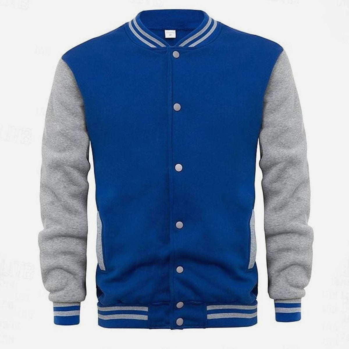 WISEMERE™ | Classic Varsity Bomber Jacket with Ribbed Trim and Snap Buttons
