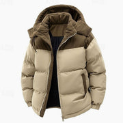 WISEMERE™ | Quilted Hooded Two-Tone Corduroy Puffer Jacket