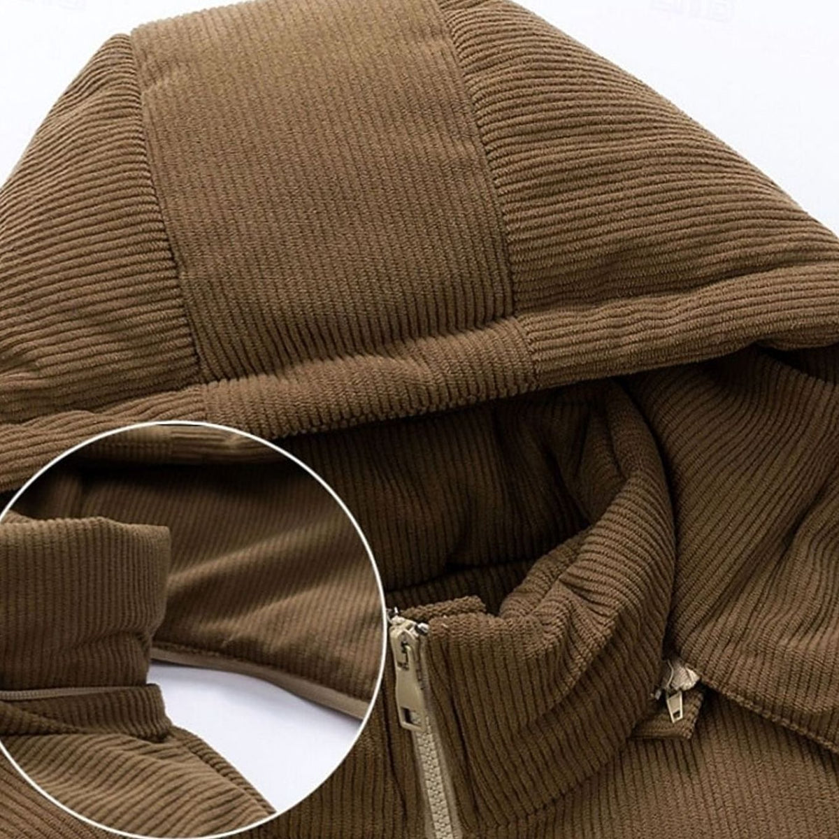 WISEMERE™ | Quilted Hooded Two-Tone Corduroy Puffer Jacket