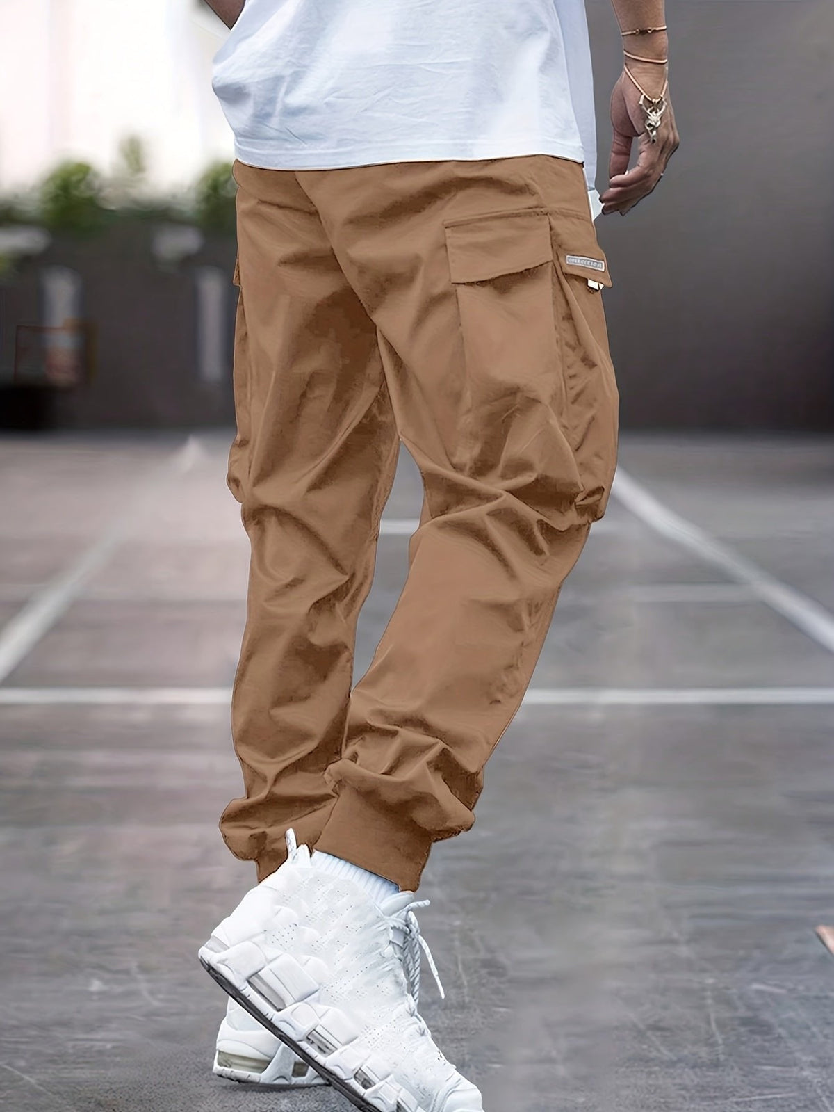 WISEMERE™ | Relaxed-Fit Drawstring Cargo Jogger Pants with Ribbed Ankle Cuffs