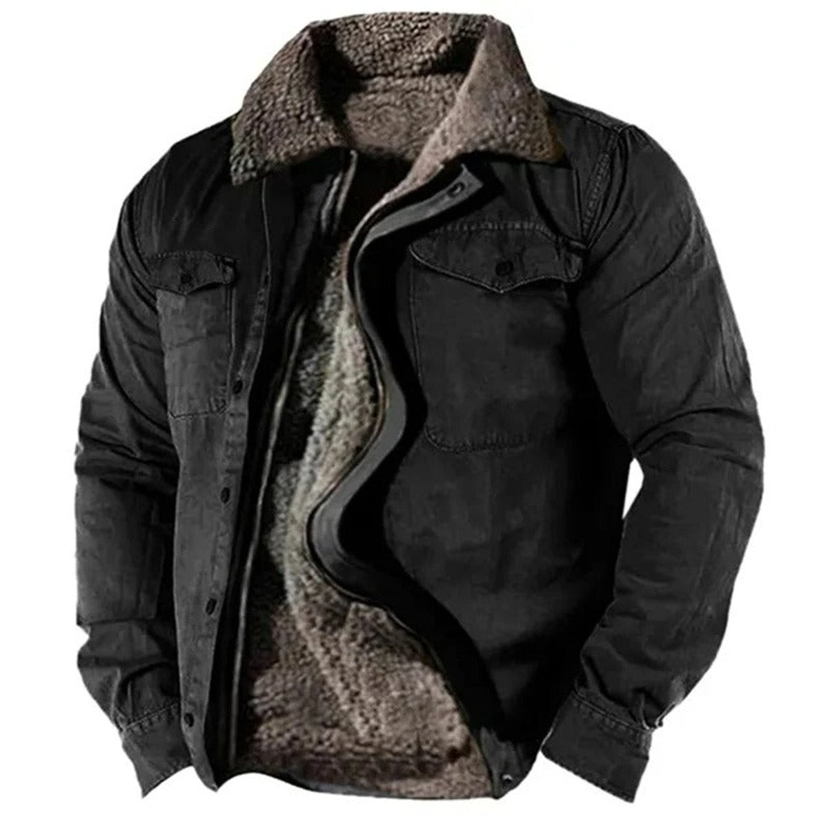 WISEMERE™ | Sherpa-Lined Western Snap-Button Cardigan Jacket