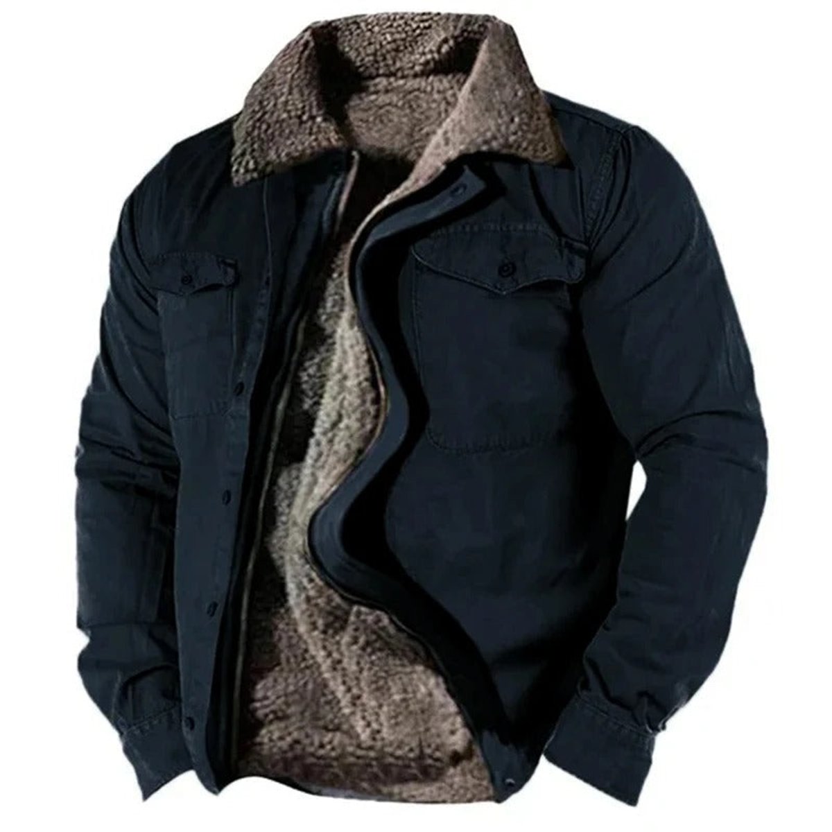 WISEMERE™ | Sherpa-Lined Western Snap-Button Cardigan Jacket