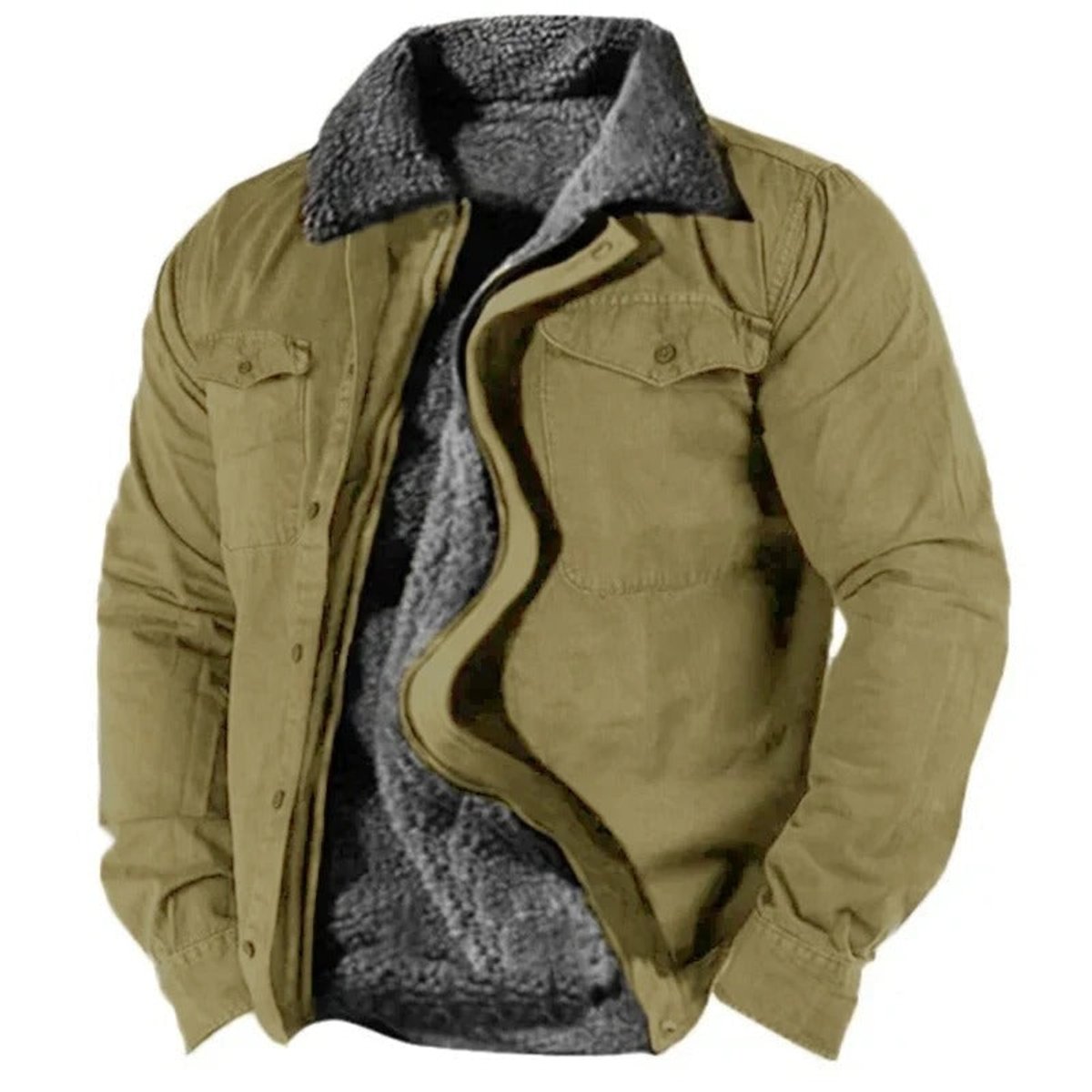 WISEMERE™ | Sherpa-Lined Western Snap-Button Cardigan Jacket