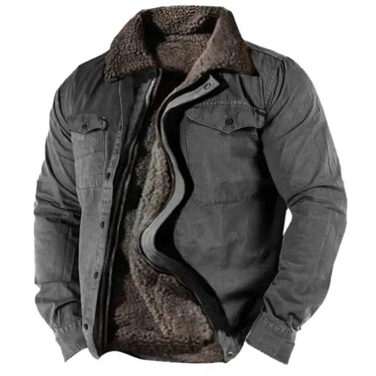WISEMERE™ | Sherpa-Lined Western Snap-Button Cardigan Jacket