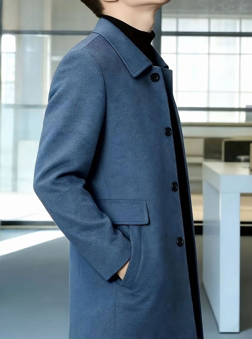 WISEMERE™ | Single-Breasted Wool Overcoat with Classic Collar