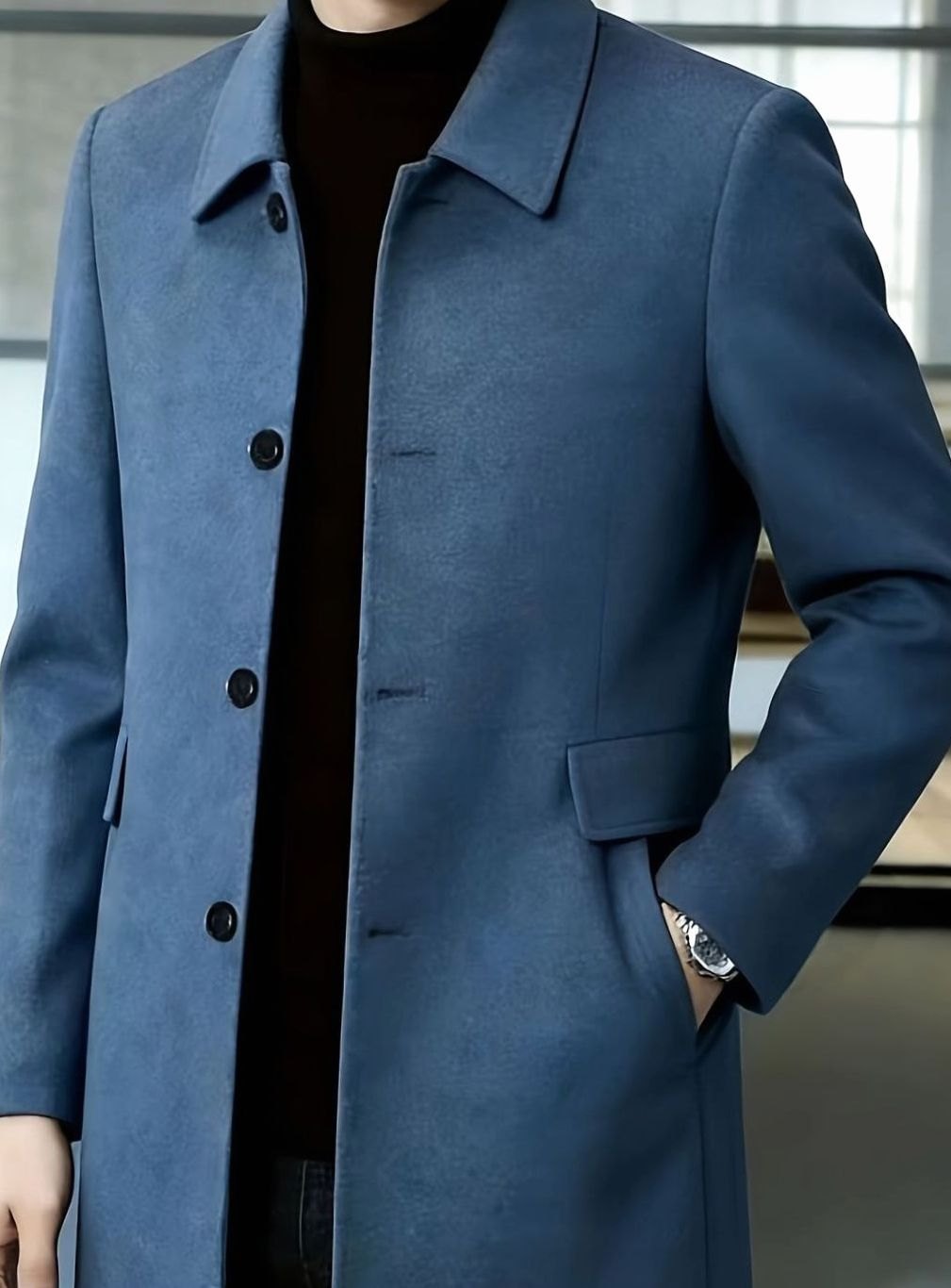 WISEMERE™ | Single-Breasted Wool Overcoat with Classic Collar
