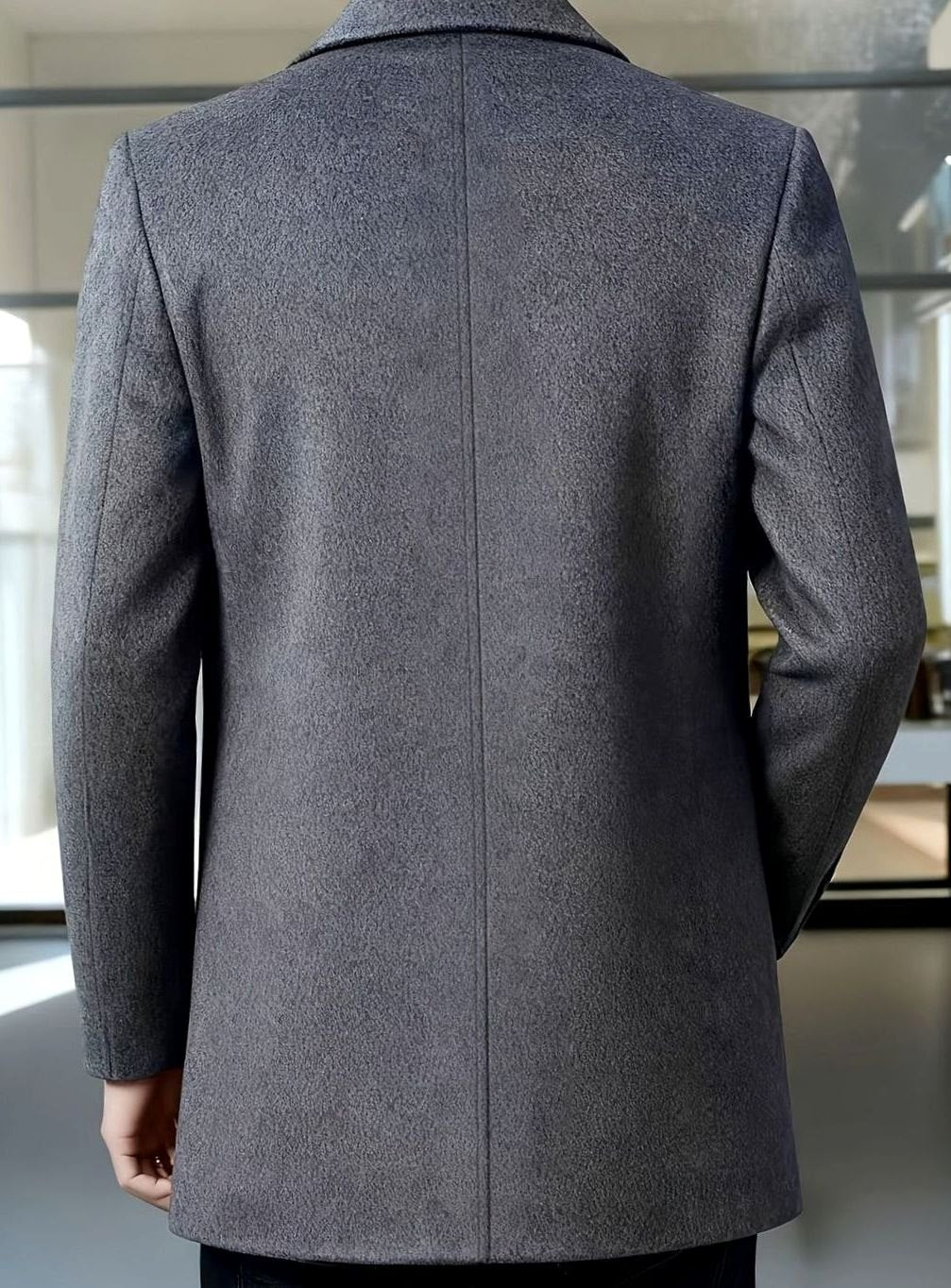 WISEMERE™ | Single-Breasted Wool Overcoat with Classic Collar