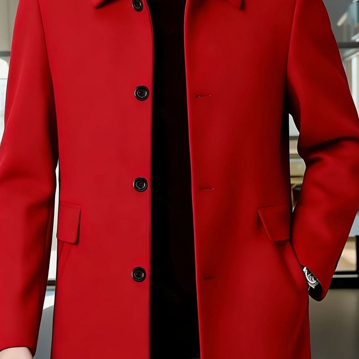 WISEMERE™ | Single-Breasted Wool Overcoat with Classic Collar