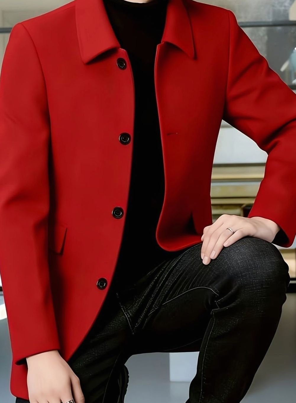 WISEMERE™ | Single-Breasted Wool Overcoat with Classic Collar