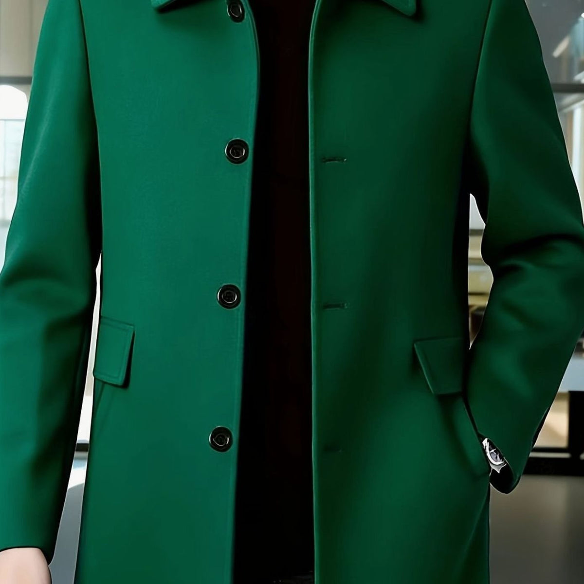 WISEMERE™ | Single-Breasted Wool Overcoat with Classic Collar