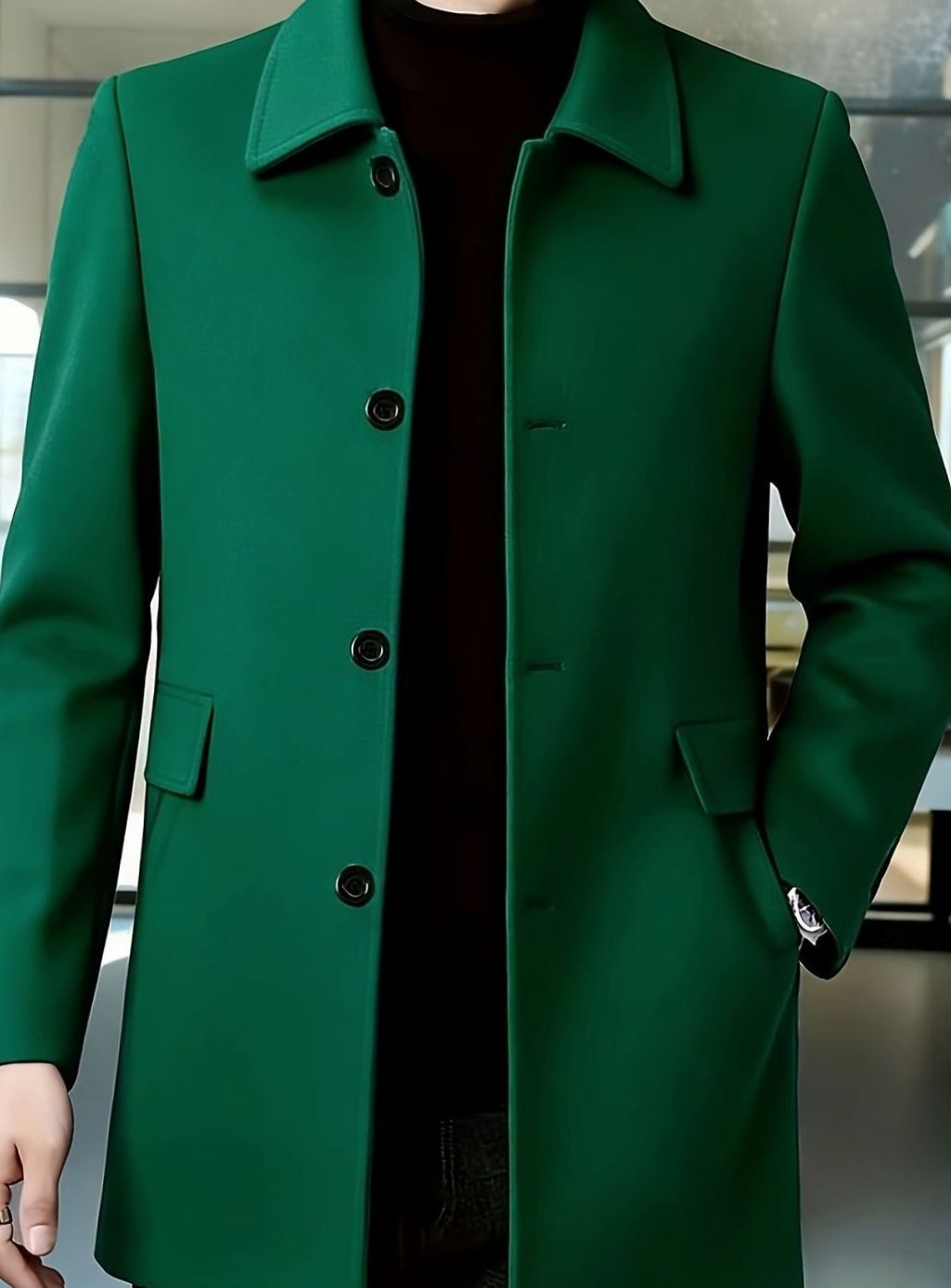 WISEMERE™ | Single-Breasted Wool Overcoat with Classic Collar