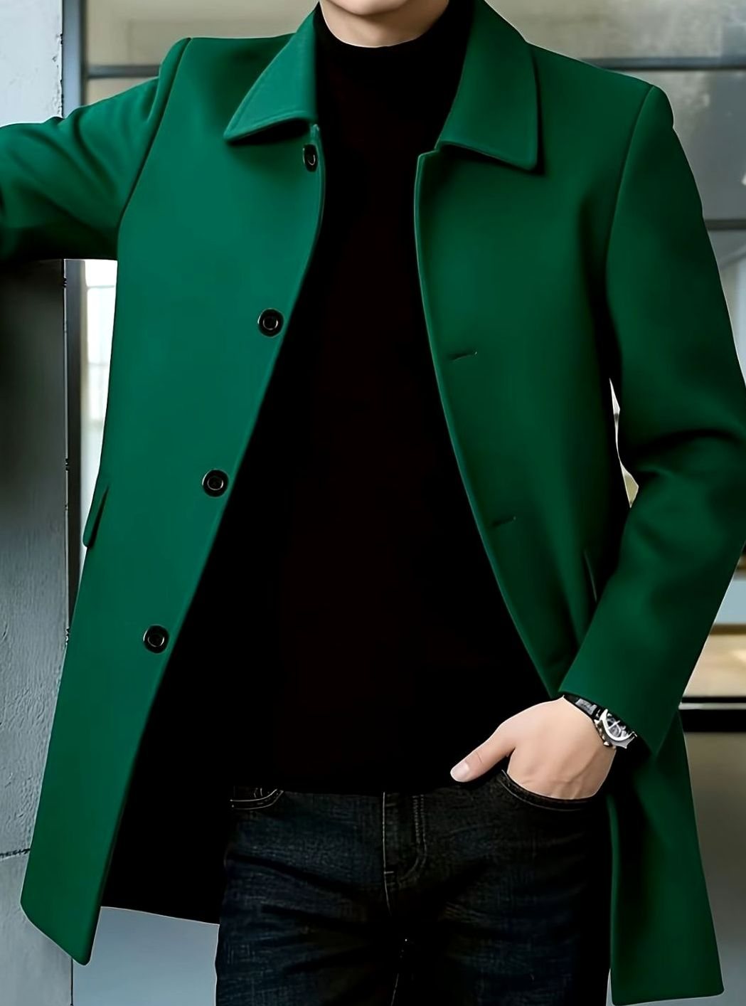 WISEMERE™ | Single-Breasted Wool Overcoat with Classic Collar