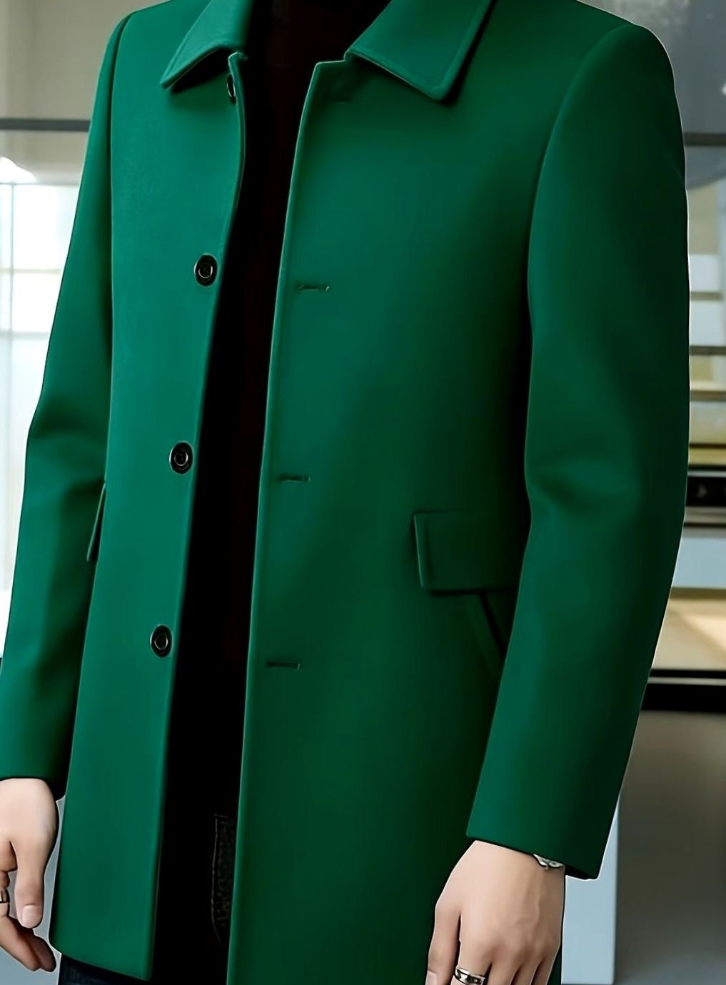 WISEMERE™ | Single-Breasted Wool Overcoat with Classic Collar