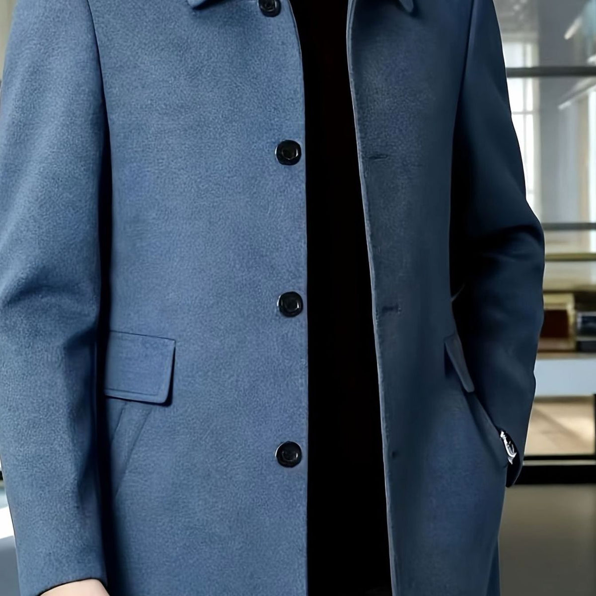 WISEMERE™ | Single-Breasted Wool Overcoat with Classic Collar