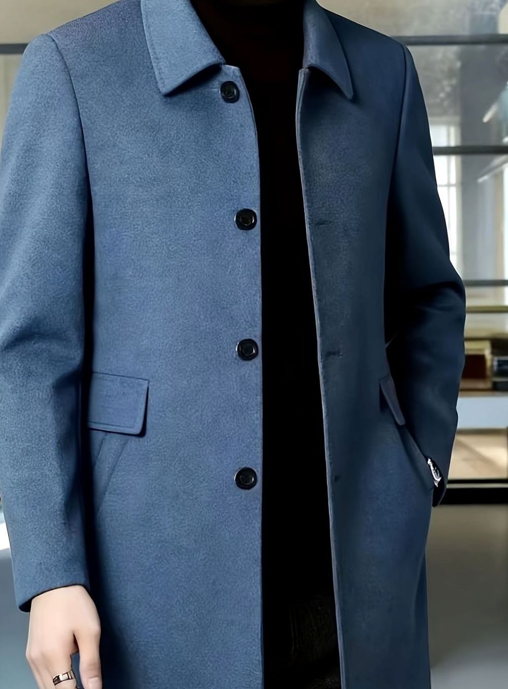WISEMERE™ | Single-Breasted Wool Overcoat with Classic Collar